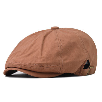 Classic Spring Autumn Beret Hat Vintage Style Simple Solid Knitted Newsboy Cap for Men & Women-1776