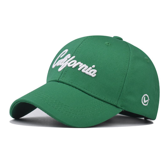 New Cotton Baseball Cap with California Embroidery Outdoor Trendy Duckbill Hat for Men & Women-2289