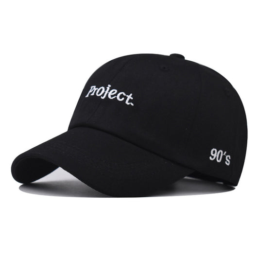 New Cotton Baseball Cap with Small Letter Embroidery Outdoor Trendy Duckbill Hat for Men & Women-2291