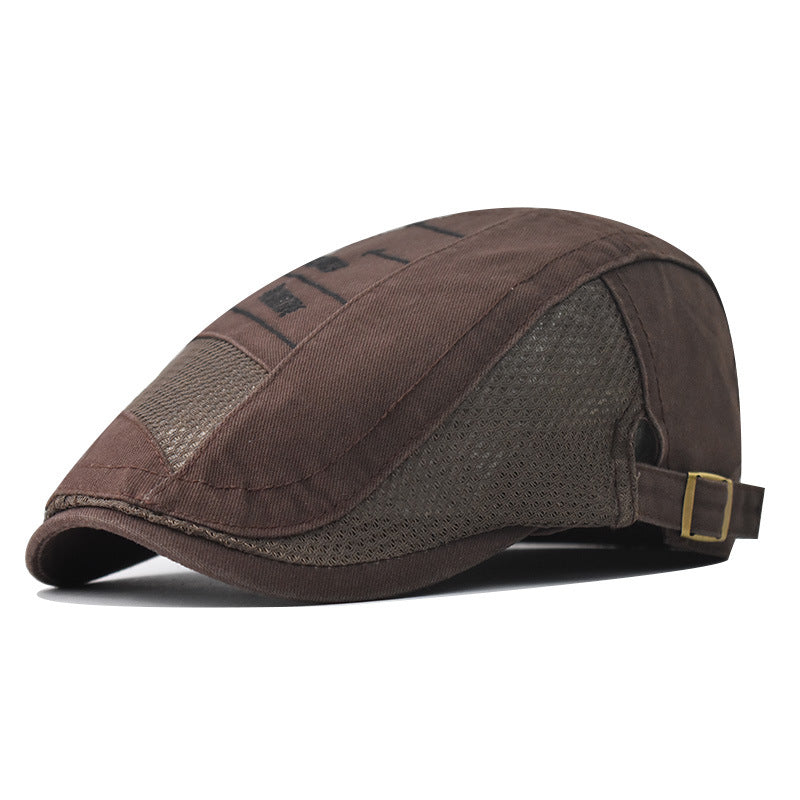Breathable Cotton Mesh Beret Vintage Newsboy Flat Cap-1788