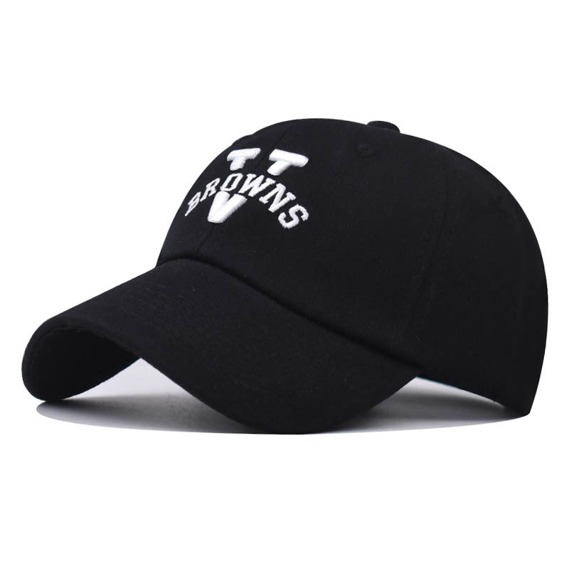 V Letter Embroidery Baseball Cap Cotton Casual Hat for Men and Women-2234