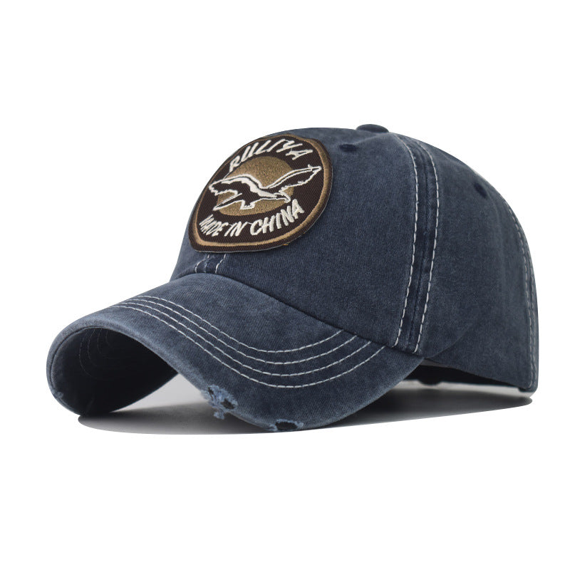 Classic Outdoor Plaid Baseball Cap Large Embroidery Wild Goose Fashion Hat for Men & Women-1968