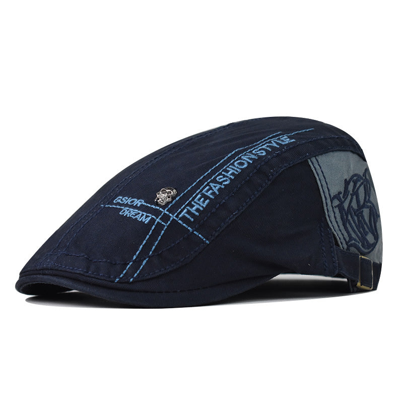 New Cotton Beret Breathable Casual Vintage Flat Cap for Men-1716