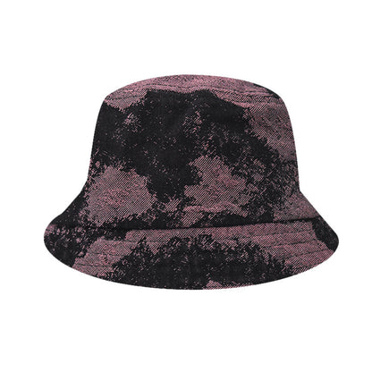 Classic Summer Square Jacquard Denim Fisherman Bucket Hat Sunshade Basin Hat for Men & Women-1790