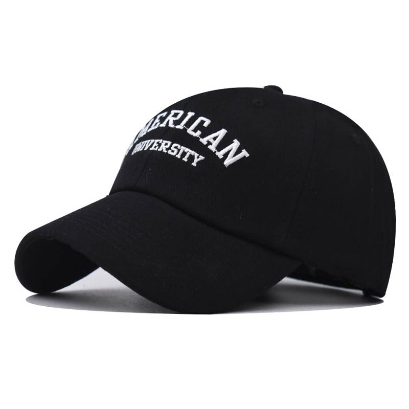 New Cotton Baseball Cap with America Small Letter Embroidery Trendy Duckbill Hat for Men & Women-2232