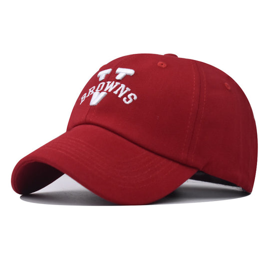V Letter Embroidery Baseball Cap Cotton Casual Hat for Men and Women-2234