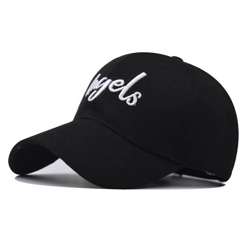 New Cotton Baseball Cap with Angels Letter Embroidery Outdoor Stylish Duckbill Hat for Men & Women-2258