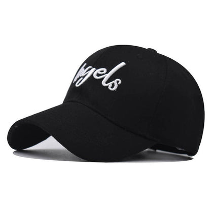 New Cotton Baseball Cap with Angels Letter Embroidery Outdoor Stylish Duckbill Hat for Men & Women-2258