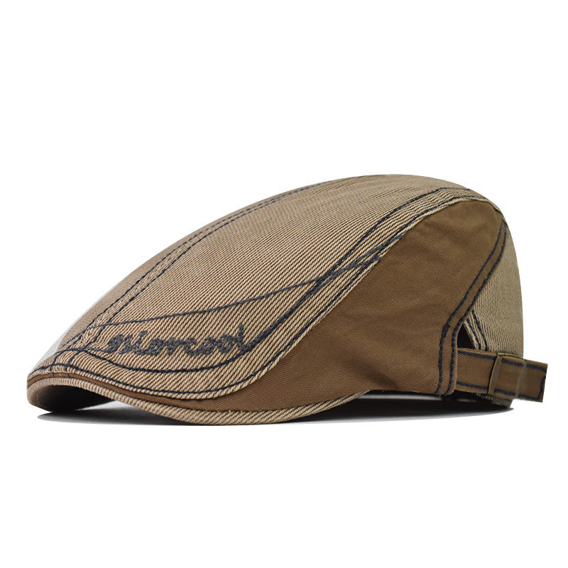 Classic Cotton Beret Hat Vintage British Style Stylish Stitching Newsboy Cap for Men & Women-1711