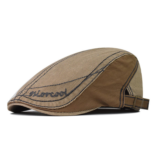 Classic Cotton Beret Hat Vintage British Style Stylish Stitching Newsboy Cap for Men & Women-1711