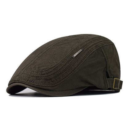 Classic Cotton Beret Cap Vintage Casual British Style Breathable Newsboy Hat for Men & Women-1715