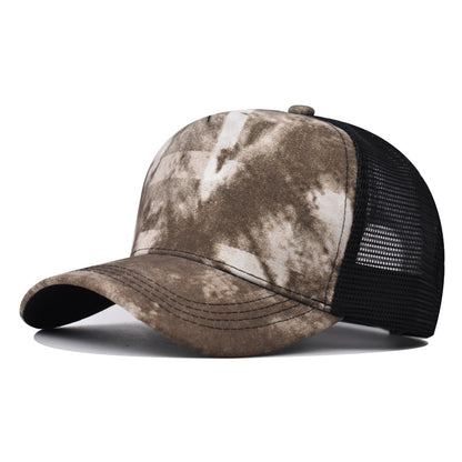New Gradient Color Embroidered Baseball Cap Outdoor Casual Plaid Duckbill Hat for Men & Women-2325