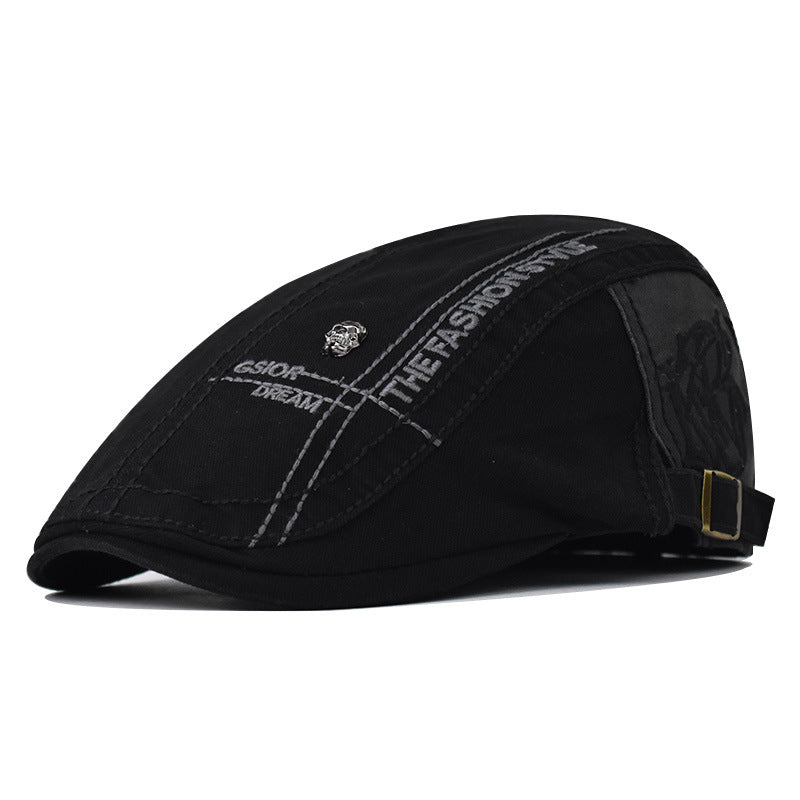 New Cotton Beret Breathable Casual Vintage Flat Cap for Men-1716