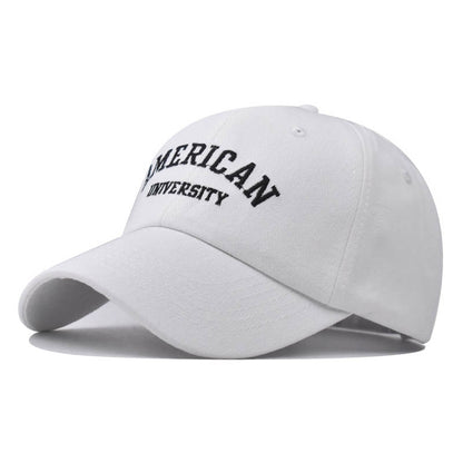 New Cotton Baseball Cap with America Small Letter Embroidery Trendy Duckbill Hat for Men & Women-2232