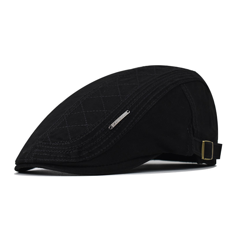 Classic Cotton Beret Cap Vintage Casual British Style Breathable Newsboy Hat for Men & Women-1715