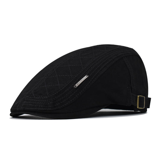 Classic Cotton Beret Cap Vintage Casual British Style Breathable Newsboy Hat for Men & Women-1715