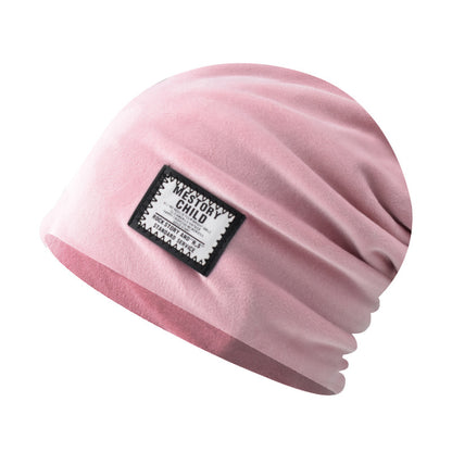Women’s Winter Chenille Knitted Beanie Small Letter Embroidery Solid Color Warm Hat-AA1672