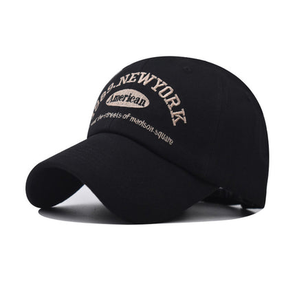 New Cotton Baseball Cap with New York Embroidery Trendy Duckbill Hat for Men & Women-2073
