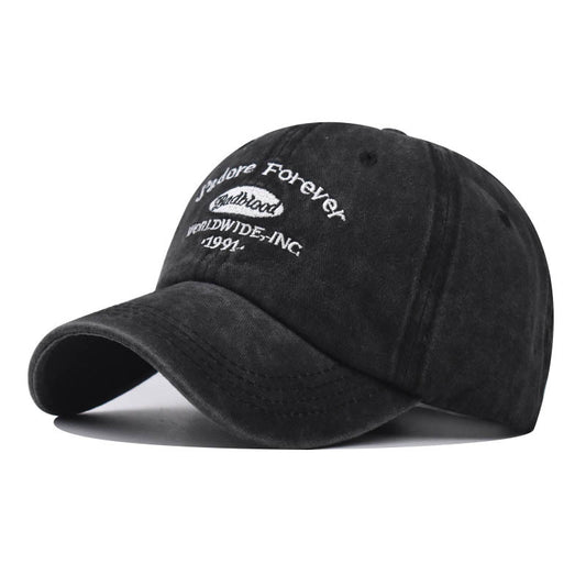 New Baseball Cap with 1991 Small Letter Embroidery Round Logo Outdoor Casual Duckbill Hat for Men & Women-2251