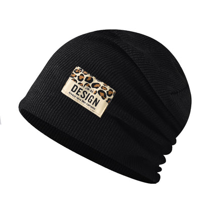 Leopard Print Knitted Beanie Slouchy Hat for Women & Men-AA1674