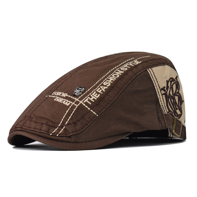 New Cotton Beret Breathable Casual Vintage Flat Cap for Men-1716