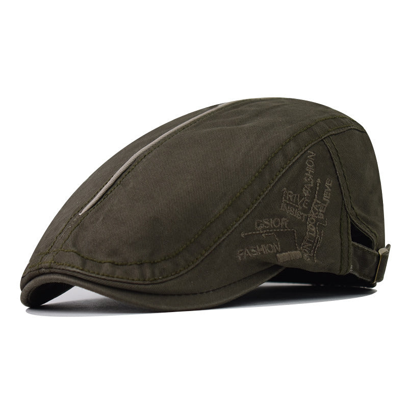 Classic Unisex Cotton Newsboy Hat in Vintage British Casual Painter Style-1718
