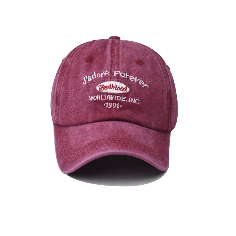 New Baseball Cap with 1991 Small Letter Embroidery Round Logo Outdoor Casual Duckbill Hat for Men & Women-2251