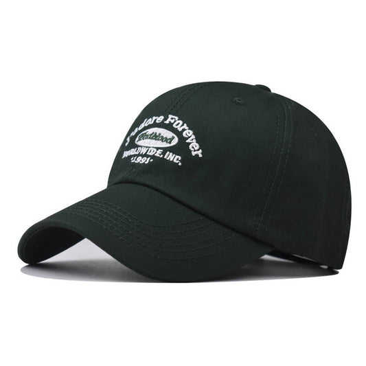 New Cotton Baseball Cap with Small Letter Embroidery Outdoor Stylish Duckbill Hat for Men & Women-2285