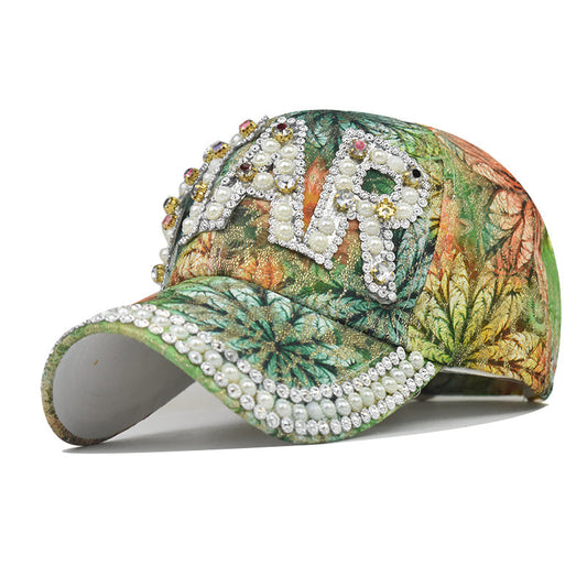 New Colorful Star Print Rhinestone Baseball Cap Trendy Duckbill Hat for Men & Women-1275