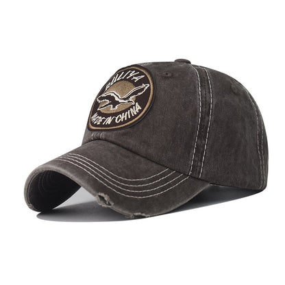 Classic Outdoor Plaid Baseball Cap Large Embroidery Wild Goose Fashion Hat for Men & Women-1968