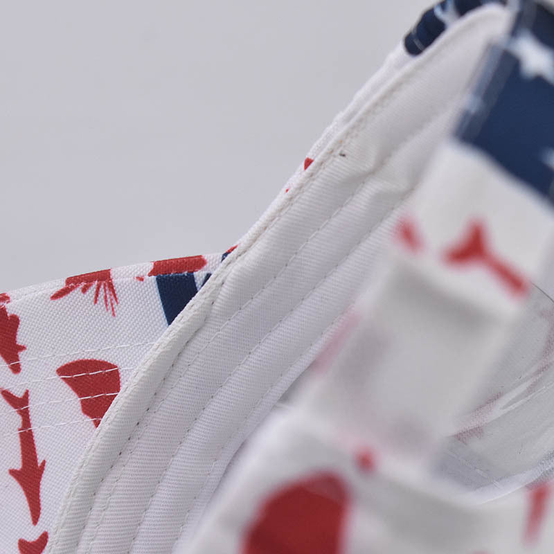 New Embroidered American Flag Baseball Cap Classic Fish Print Duckbill Hat for Men & Women-2200