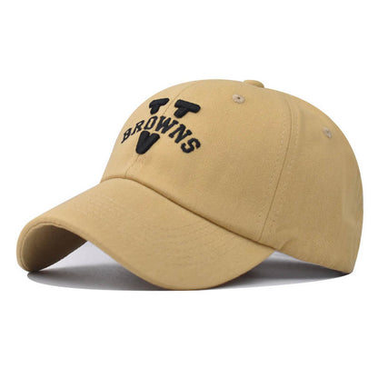 V Letter Embroidery Baseball Cap Cotton Casual Hat for Men and Women-2234