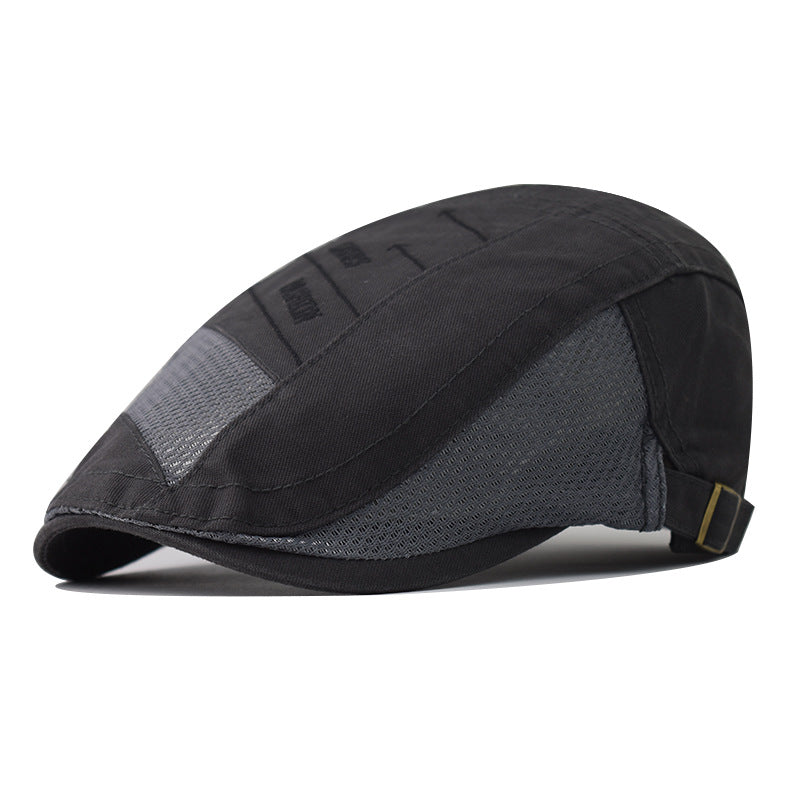 Breathable Cotton Mesh Beret Vintage Newsboy Flat Cap-1788