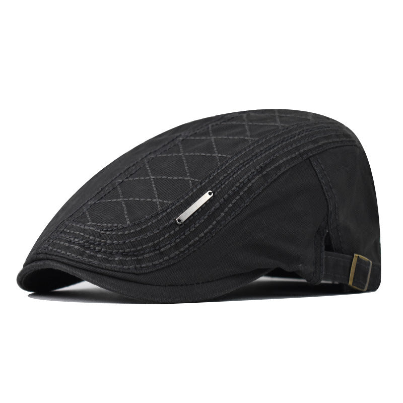 Classic Cotton Beret Cap Vintage Casual British Style Breathable Newsboy Hat for Men & Women-1715