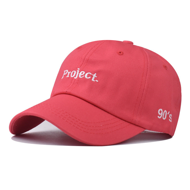 New Cotton Baseball Cap with Small Letter Embroidery Outdoor Trendy Duckbill Hat for Men & Women-2291