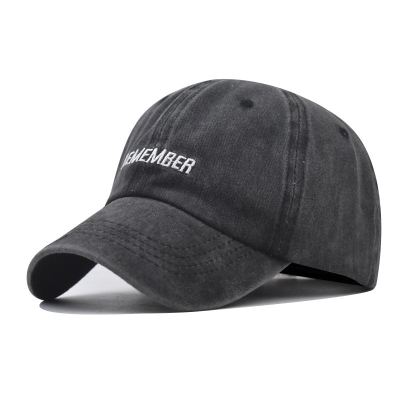 Trendy Small Letter Baseball Cap Washed Two-Tone Spliced Duckbill Hat Street Japanese Style for Men & Women-2040