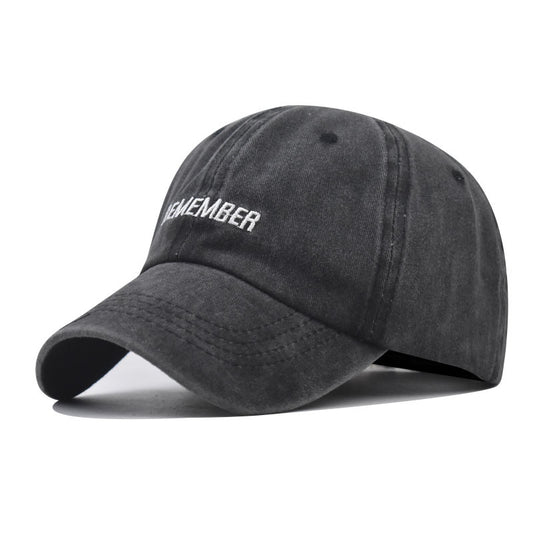Trendy Small Letter Baseball Cap Washed Two-Tone Spliced Duckbill Hat Street Japanese Style for Men & Women-2040