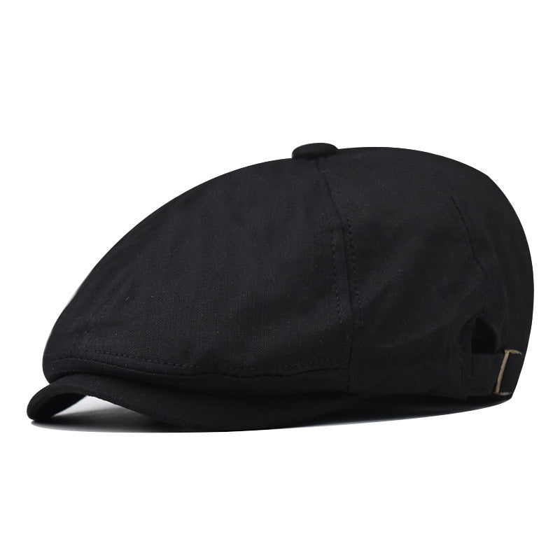 Classic Spring Autumn Beret Hat Vintage Style Simple Solid Knitted Newsboy Cap for Men & Women-1776