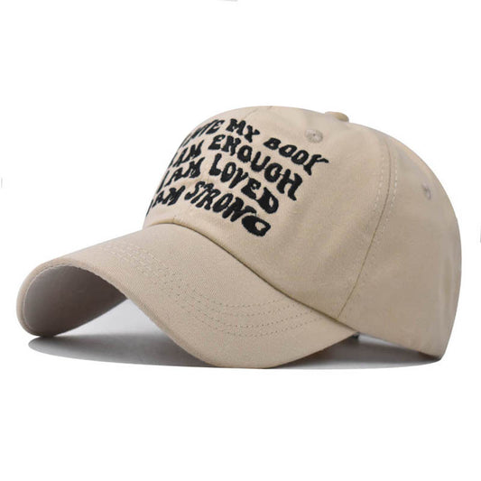 New Cotton Baseball Cap with I Love My Book Letter Embroidery Trendy Duckbill Hat for Men & Women-2261