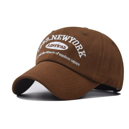 New Cotton Baseball Cap with New York Embroidery Trendy Duckbill Hat for Men & Women-2073