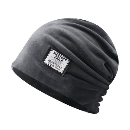 Women’s Winter Chenille Knitted Beanie Small Letter Embroidery Solid Color Warm Hat-AA1672
