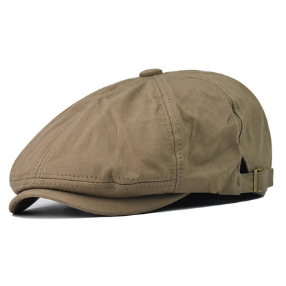 Classic Spring Autumn Beret Hat Vintage Style Simple Solid Knitted Newsboy Cap for Men & Women-1776