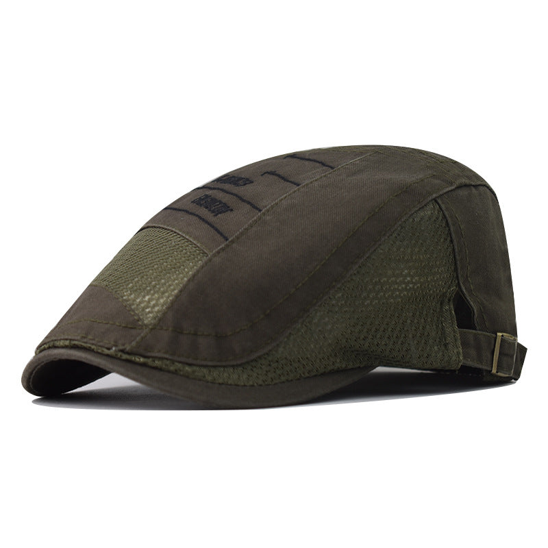 Breathable Cotton Mesh Beret Vintage Newsboy Flat Cap-1788