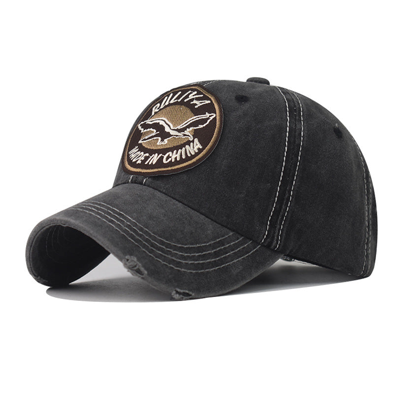 Classic Outdoor Plaid Baseball Cap Large Embroidery Wild Goose Fashion Hat for Men & Women-1968