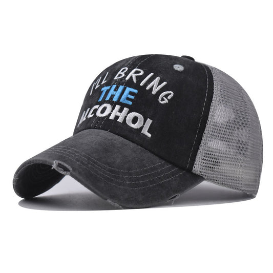 New Small Letter Cross Ponytail Baseball Cap Sun Protection Hat for Women-2208