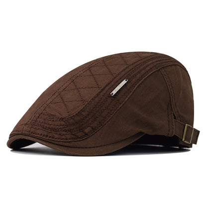 Classic Cotton Beret Cap Vintage Casual British Style Breathable Newsboy Hat for Men & Women-1715