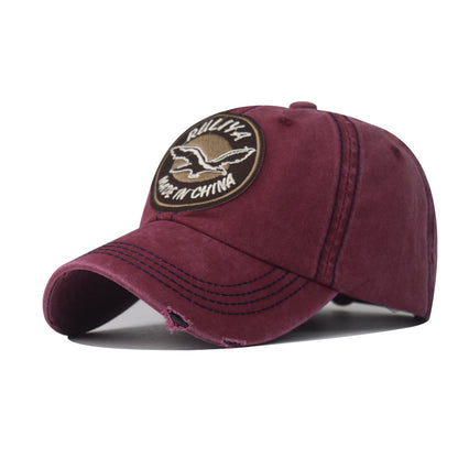 Classic Outdoor Plaid Baseball Cap Large Embroidery Wild Goose Fashion Hat for Men & Women-1968
