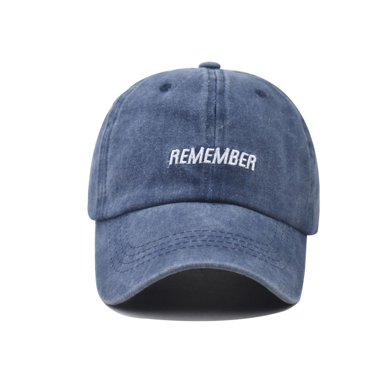 Trendy Small Letter Baseball Cap Washed Two-Tone Spliced Duckbill Hat Street Japanese Style for Men & Women-2040