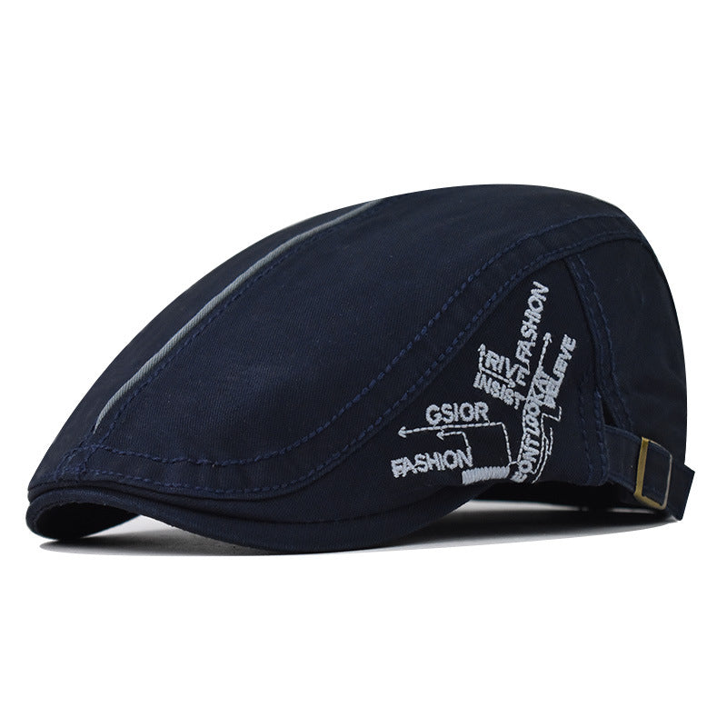 Classic Unisex Cotton Newsboy Hat in Vintage British Casual Painter Style-1718