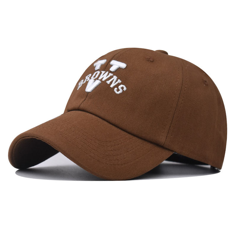 V Letter Embroidery Baseball Cap Cotton Casual Hat for Men and Women-2234